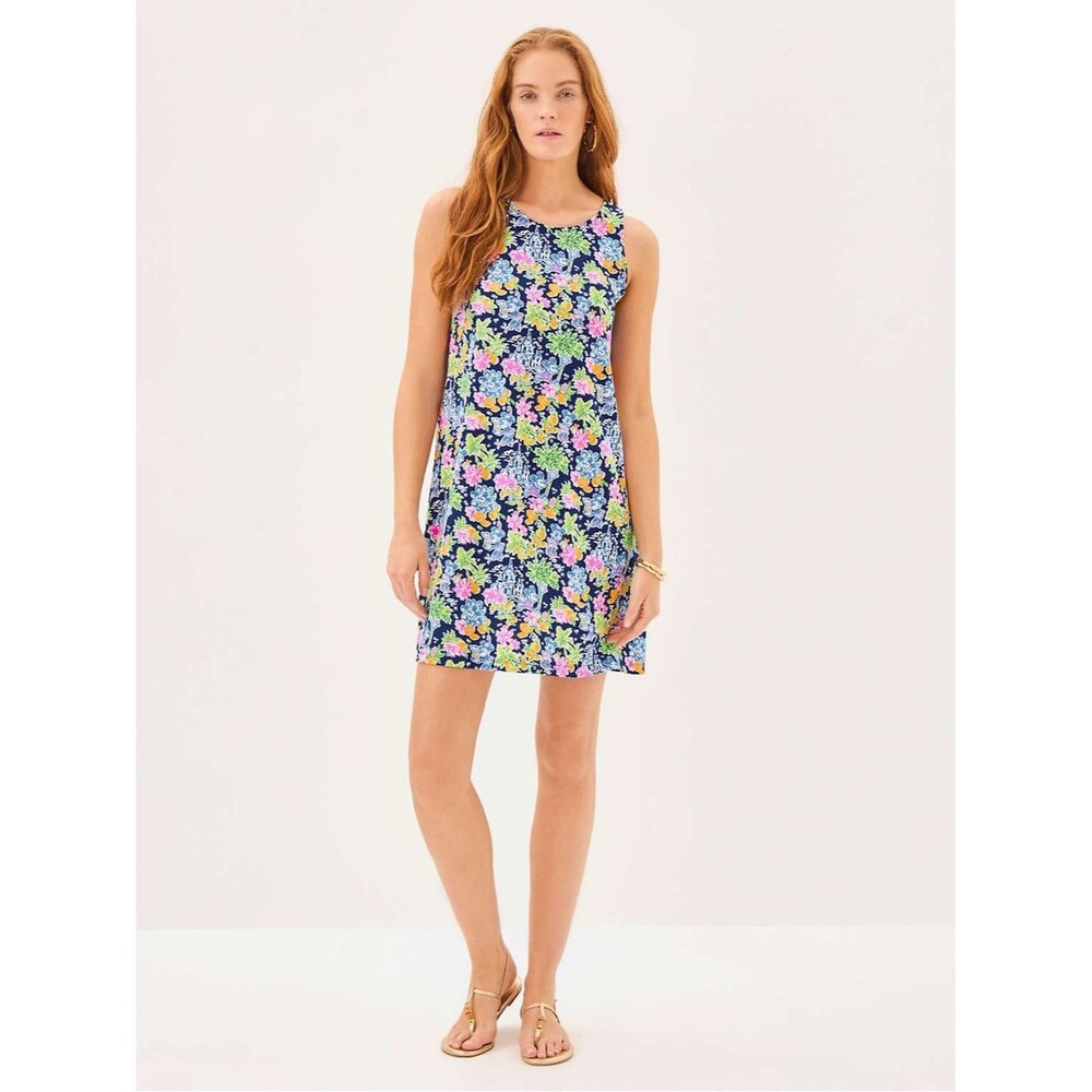 Lilly Pulitzer Disney Kristen Swing Dress Women’s Small Navy Jersey Pima Cotton